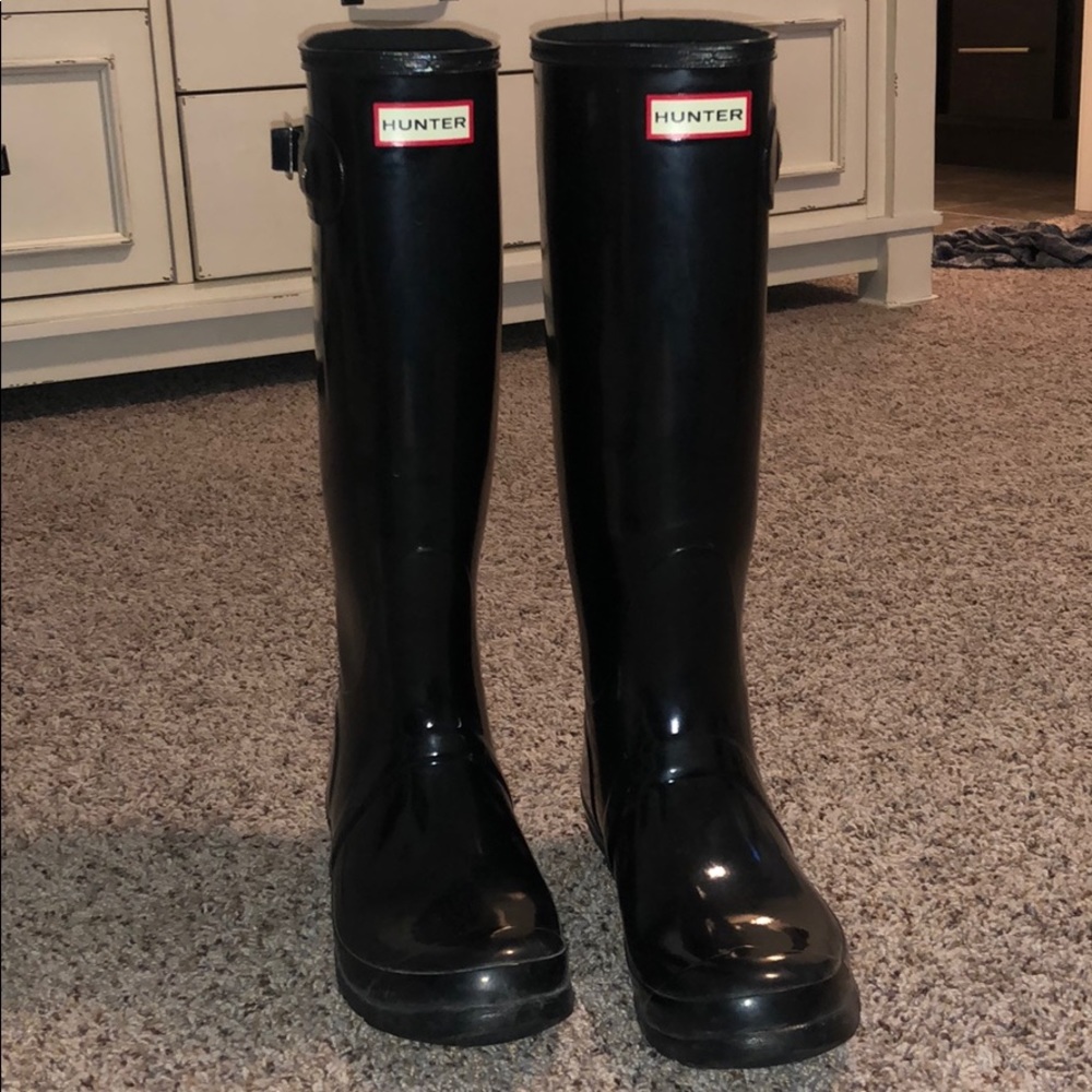 Tall Black HUNTER rain boots
